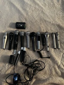 VINTAGE LOT 15 MICROPHONES, Shure, AKG, ETC FOR PARTS OR REPAIR Untested. - Picture 1 of 9