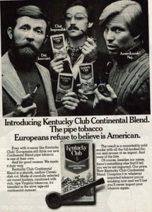1977 Vintage Print Ad Kentucky Club Continental Blend The Pipe Tobacco Europeans - Picture 1 of 2