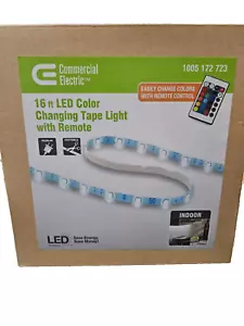 Commercial Electric 16ft RGB Tape Light with Remote and Power - Picture 1 of 3