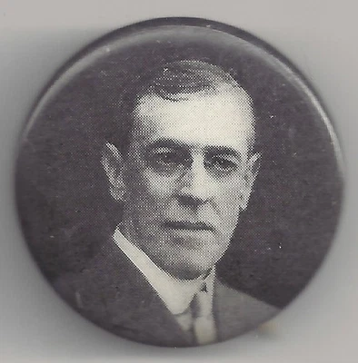 Pin fotográfico Woodrow Wilson en blanco y negro Foto 1 de 2