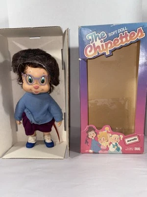 Muñeca blanda Jeanette The Chipettes 1984 vinilo peluche juguetes ideales ardillas caja abierta Foto 1 de 4