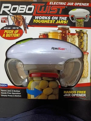 Robotwist Abridor de Tarros, Modelo Automático Deluxe con Pequeño, Blanco y Beige Foto 1 de 3