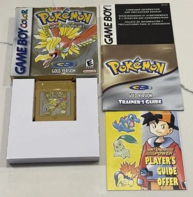 Pokemon: Gold Version (GBC, 2000) Authentic VGC Complete CIB Manual New Battery - Image 1 of 4