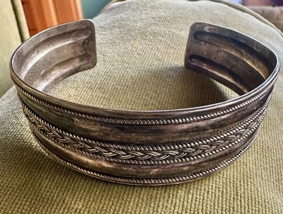 Sterling Silver 925 BA SUARTI BALI INDONESIA Braided Woven Cuff Bracelet - Image 1 of 3