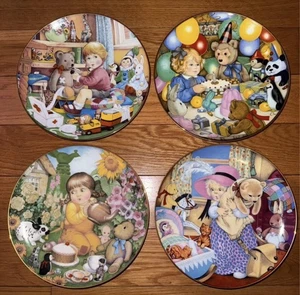 4 1983-1986 Carol Lawson Limited Edition 8” Porcelain Plates - Picture 1 of 2