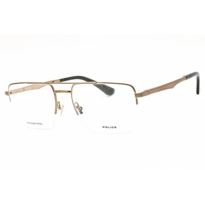 Gafas de policía para hombre brillante bronce brillante metal forma piloto marco VPLG71 0F68 Foto 1 de 2
