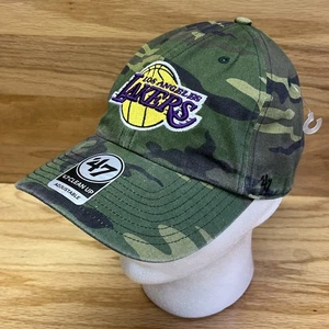Los Angeles Lakers Hat Woodland Camo ‘47 Brand Strapback Embroidered NBA Cap - Picture 1 of 10
