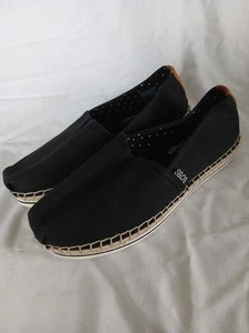 Zapatos alpargatas Bobs Skechers Breeze para mujer sin cordones negros talla 8 nuevos sin etiquetas - Imagen 1 de 12