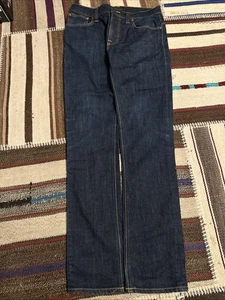 Nudie Jeans Co Thin Finn Mens 33x34 Slim Skinny Dark Blue Wash Organic - Picture 1 of 10