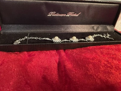 Brazalete Gold Coast Platino Imitación Perla Estrás Foto 1 de 4