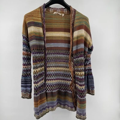 Cárdigan Suéter Soft Surroundings Frente Abierto Para Mujer S Multicolor Croche Tejido Foto 1 de 4