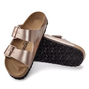 BIRKENSTOCK Arizona Donna Sandali Oro Rosa ciabatte pelle 37 38 39 40 41 42 fibb - Imagen 1 de 8