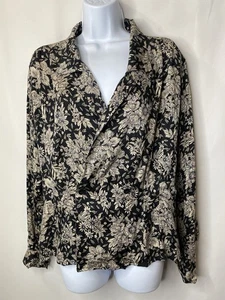Vintage Anne Klein Womens 100% Silk Shirt Size 12 Victorian Dark Romantic Dainty - Picture 1 of 12