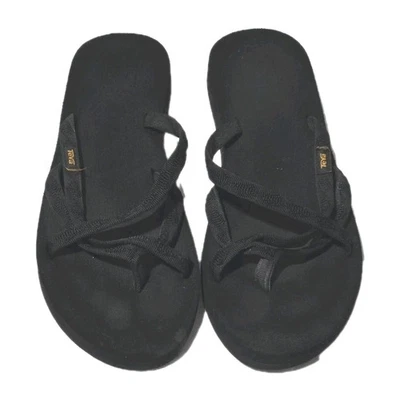 Chanclas Teva para mujer Olowahu Mush sandalias de tanga talla 10 zapatos de EE. UU. negras Foto 1 de 4