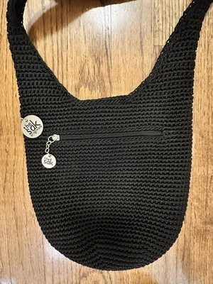 RARO De Colección The Sak Negro Crochet Tejido Hobo Bolso de Hombro Cartera Y2K Original Usado en Excelente Condición Foto 1 de 4