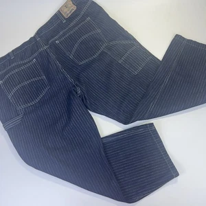 Pantalones de mezclilla Liberty Blues Hickory Stripe Carpenter para hombre 48X27,5 recortados  - Imagen 1 de 13
