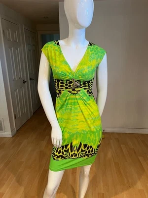 VESTIDO EMBELLECIDO Y2K ROBERTO CAVALLI SPANDEX TALLA 40 IT / 6 EE. UU. Foto 1 de 4