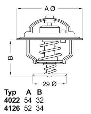 4022.82D WAHLER Thermostat, coolant for AUSTIN,DAIMLER,ISUZU,JAGUAR,LOTUS,NISSAN - Image 1 of 2