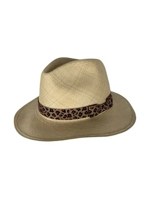 J Crew Mujer Mediano Grande Genuino Sombrero de Panamá Cinta Marrón Sol Fedora Informal Usado en Excelente Condición Foto 1 de 4