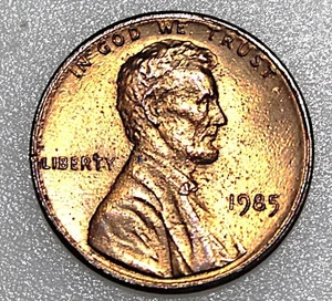 1985 D Lincoln Memorial Penny Vorderseite & Rückseite Laminierung Fehlermünze - Bild 1 von 3