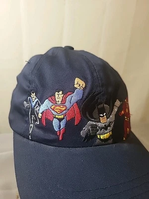 Raro DC Comics Superman Batman Flash Sombrero Bordado 1999 Warner Bro Studio De Colección Foto 1 de 4
