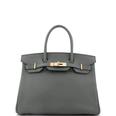 Bolso de Mano Hermes Birkin Verde Epsom con Herrajes Dorados 30 Foto 1 de 4