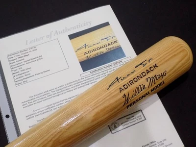 Bate de béisbol modelo profesional Adirondack autógrafo firmado por Willie Mays Hof JSA 💎 LOA Foto 1 de 4