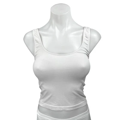 Camiseta sin mangas recortada Aritzia Babaton blanca con cuello redondo talla XS para mujer Foto 1 de 4