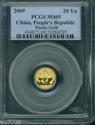 2009 GOLD PANDA 1/20 Oz. PCGS MS69 MS-69 CHINA 20Y 20-Yn - Image 1 of 3