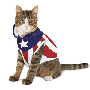 Captain Pet Hoodie, Superhero pet Sweater, Puppy kitty Clothes, Comics Apparel - Picture 1 of 10