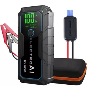 Car Jump Starter 2000A Portable Battery Booster Power Bank Charger LCD Display - Picture 1 of 8
