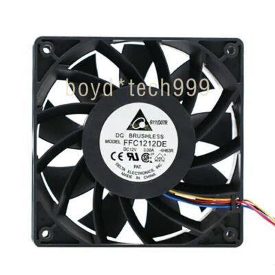 cooling fan For Delta FFC1212DE 120mm 12cm PWM 252CFM 12038 DC 12V 4 wires 3.0A - Image 1 of 4