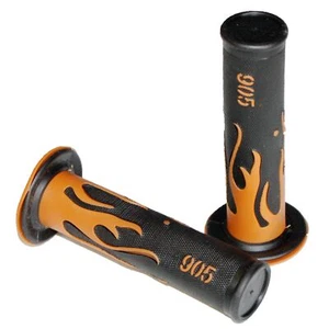 Orange FLAME 24mm 22mm Throttle Handgrip Hand Grips PIT PRO Dirt Bike - Picture 1 of 5