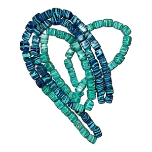 Vtg Handmade Blue Green Murano Style Art Glass Bead Lot Of 94 Various Sz/Shape - Picture 1 of 24