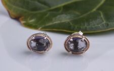 Natural Iolite Sterling Silver Gemstone Studs Handmade Earrings For Women