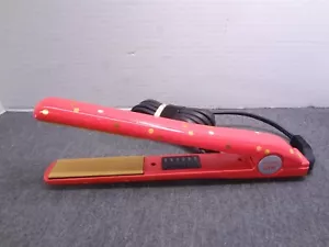 Ultra CHI Pink with Dots Spots 1" Flat Iron Temp Control Ulta Hair Straightener - Picture 1 of 2