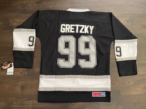 NEW Wayne Gretzky LA Los Angeles KINGS Black 1992-93 Throwback CCM NHL Jersey#99 - Picture 1 of 3