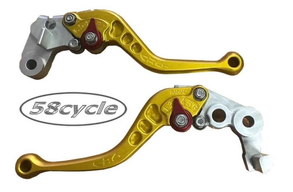 07-17 CBR 600RR 1000RR CRG Roll-A-Click Ajuste Alavancas de Embreagem de Freio Curto Dourado - Imagem 1 de 1