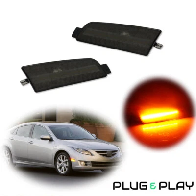 Kit de luces de estacionamiento LED delanteras ámbar completo con lente negra para Mazda 6 09-13 Foto 1 de 4