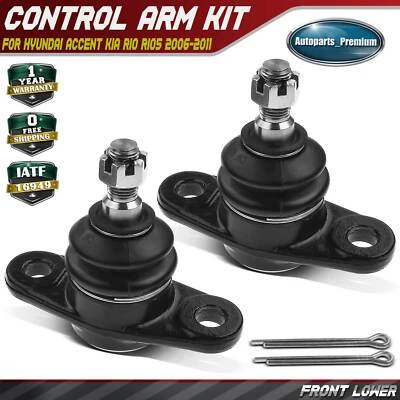 2x Front Lower Ball Joint Set for Hyundai Accent Kia Rio Rio5 2006-2011 L4 1.6L - Image 1 of 4