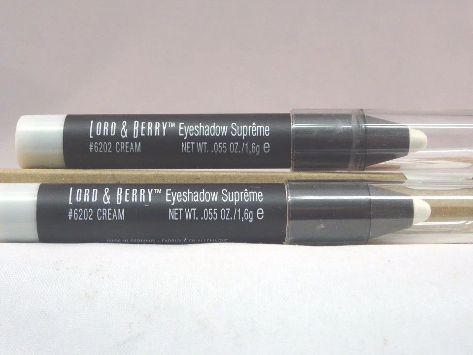 SOMBRA DE OJOS LORD & BERRY SUPREME CRAYON - LOTE DE 2 - CREMA - TAMAÑO COMPLETO - NUEVA Foto 1 de 1