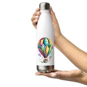 Colorful Hot air Balloon, Stainless steel water bottle - Picture 1 of 9