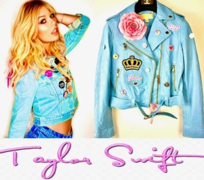 Chaqueta de Cuero Parche M Kors Taylor Swift Lover Concert Eras Tour 2 4 6 Top S M L Foto 1 de 4