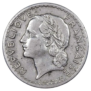 France - 5 francs Lavrillier 1946 C - aluminium - F.339/8 Gad.766 KM.888b.2 - Imagen 1 de 2