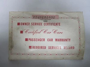 64 Chrysler Dodge Plymouth Passenger Car Warranty Services Record Certificate - Picture 1 of 1
