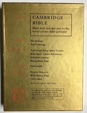 Cambridge Holy Bible Box & Gray Leather Binding Good Condition