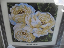 Design Works White Roses Needlepoint Kit Nip Nos unused 10x10" #2515 complete