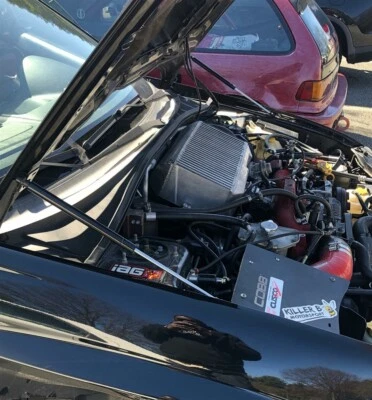 Amortiguador capó motor serie negra P2M para Subaru Impreza WRX STI GDA GDB 2002-07 Foto 1 de 4