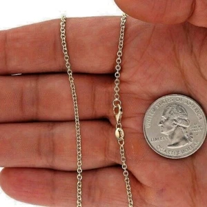 18K Yellow Gold 2mm Cable Chain (Solid Links) 16"-24" - Picture 1 of 8