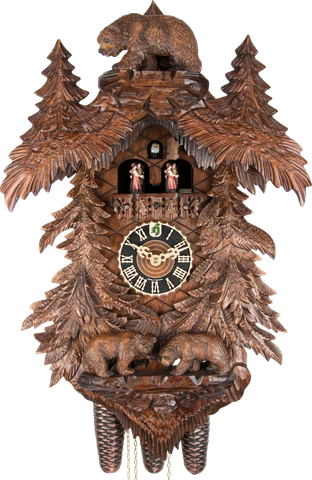 German Cuckoo Clock 8-day-movement Carved-Style 58cm by Hönes Cover